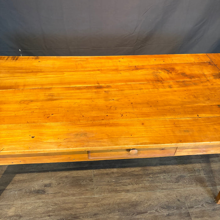 French Provincial Farmhouse Dining Table with Two Drawers 19th Century