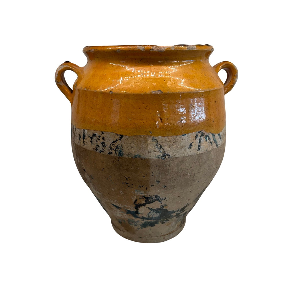 French Confit Pot with Yellow Glaze from the 19th Century #9069