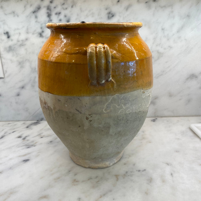 French Confit Pot with Yellow Glaze from the 19th Century #7917