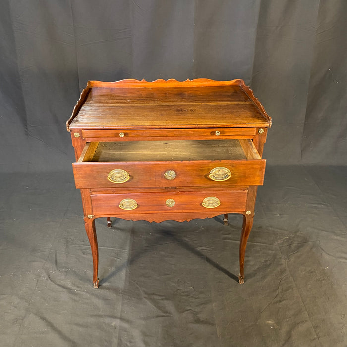 French 18th Century Regency 5-Drawer Petite Commode Chest of Drawers or Side Table with Writing Leaf