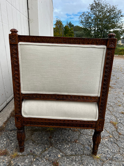 19th Century Rare Carved Swedish Gustavian Sofa Bench, Couch, Loveseat or Settee newly Upholstered