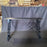 Ebony Spanish Console Table with Turned End Supports Joined by Iron Stretchers