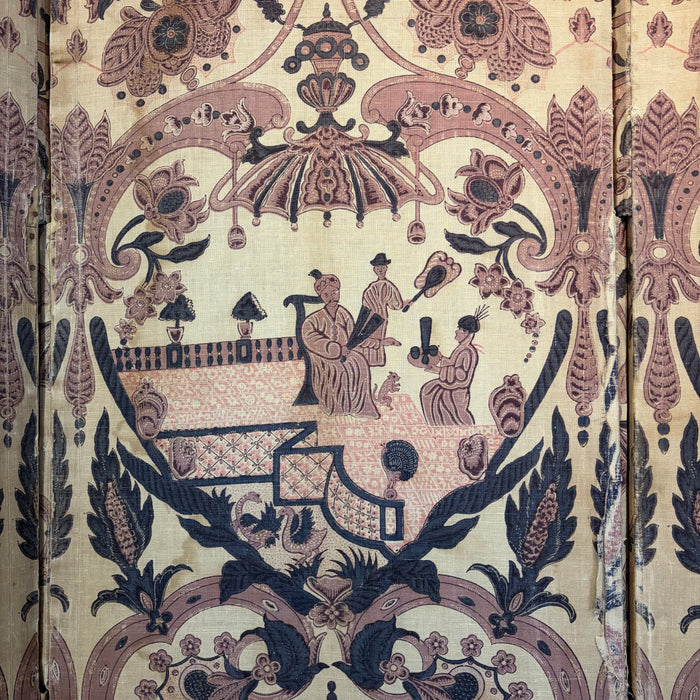 Antique French Rococo Revival Folding Screen or Room Divider with Chinoiserie Motifs