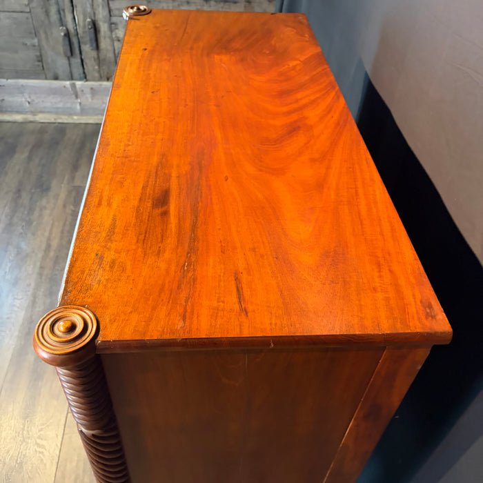 Antique Sheraton Mahogany Cookie Corner Four Drawer Chest