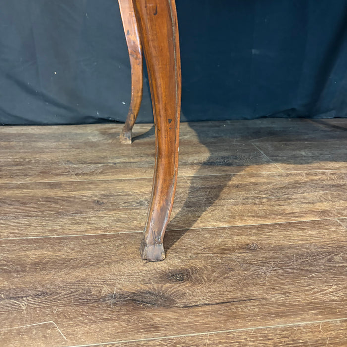 19th Century French Louis XV Walnut Side Table or Writing Desk with Large Drawer, Cabriole Legs and Hoof Feet