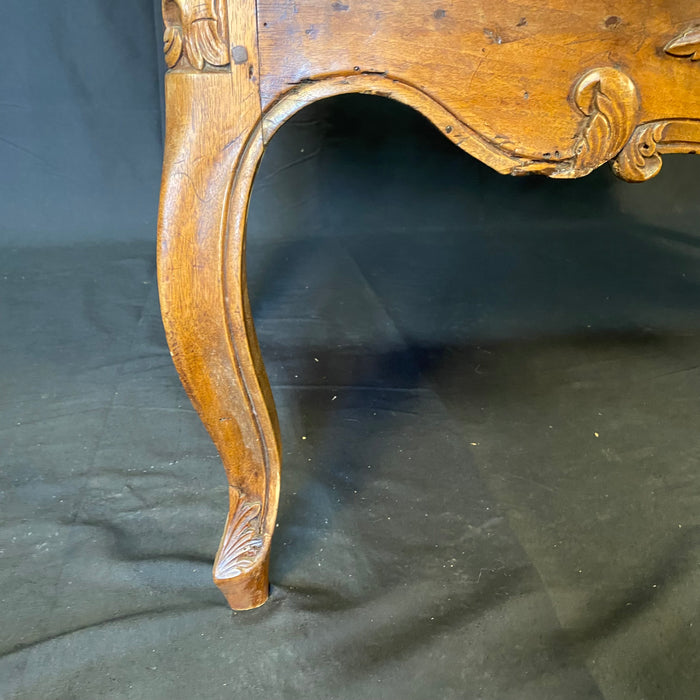 French Period Louis XV Marble Top Commode or Chest of Drawers or Dresser with Exquisite Carving