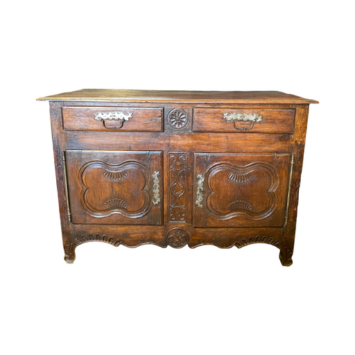 French 18th Century Carved Walnut Buffet or Sideboard Storage Cabinet