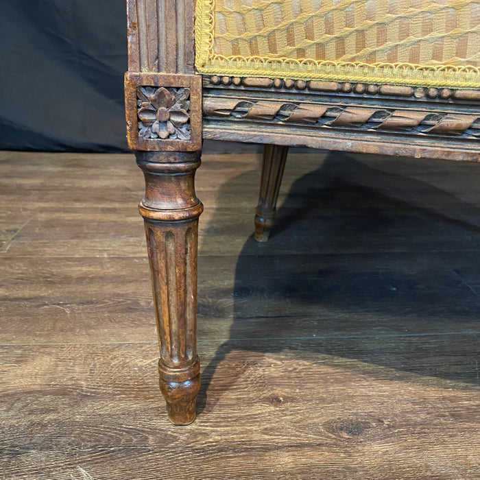 Fine Carved French Louis XVI Armchair or Bergere Chair with Exquisite Carving