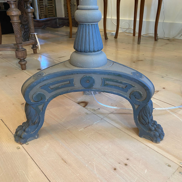 Antique French Floor Lamp Hand Carved and Painted 19th Century