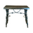 Antique Ebony Spanish Side Table, Accent Table or Console Table with Turned End Supports Joined by Iron Stretchers