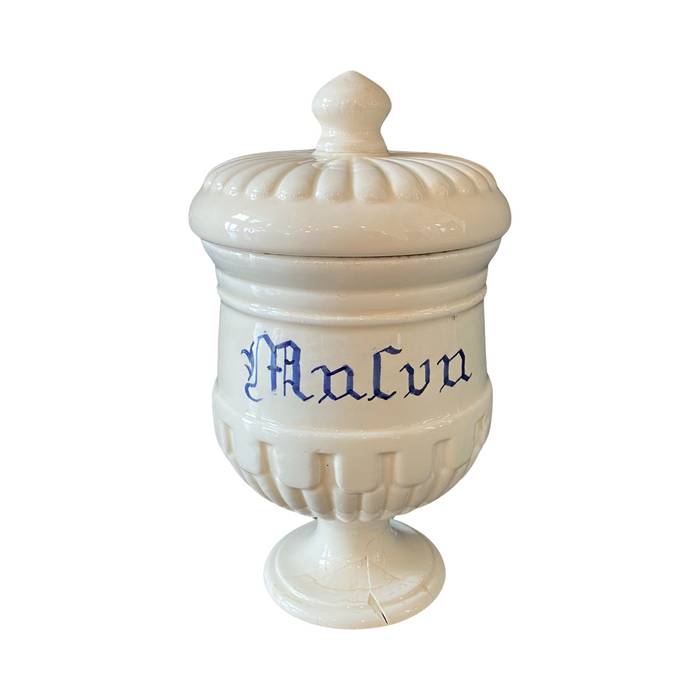 Antique Italian Apothecary Jar Venetian Malva Porcelain Urn Large