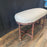 19th Century French Louis XVI Carved Walnut Oval Bench or Ottoman with New Upholstery