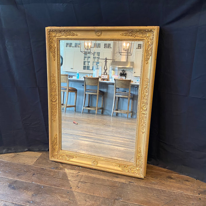Antique French Empire Gold Gilt Wall Mirror 19th Century