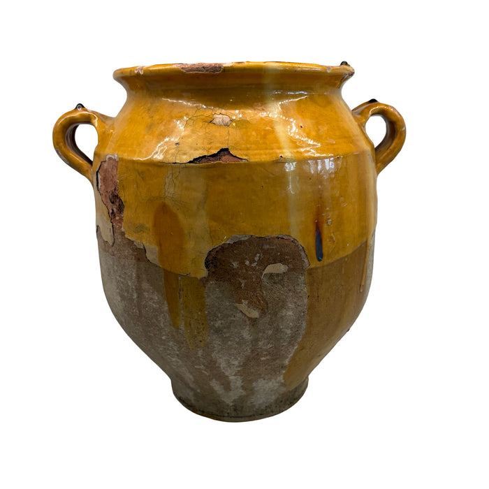 French Confit Pot with Yellow Glaze from the 19th Century #9070