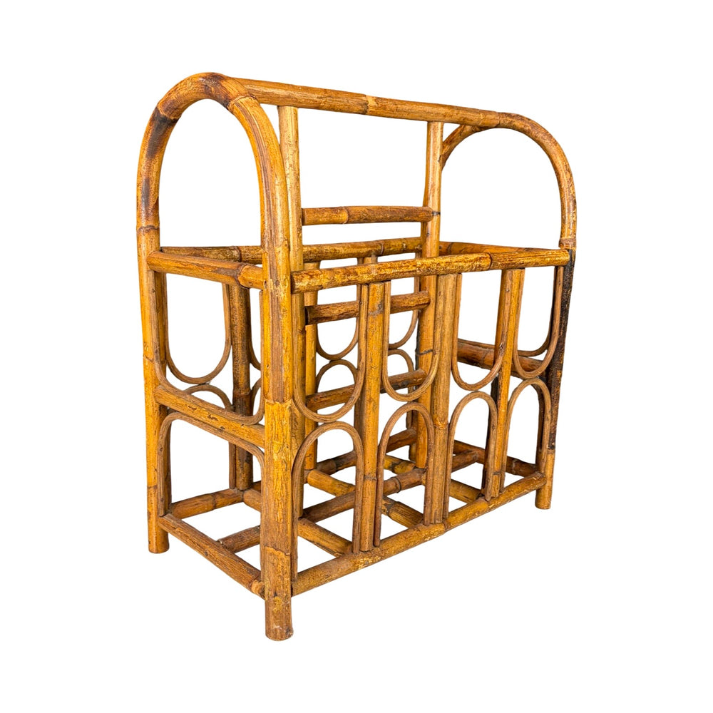 British Style Burnt Bamboo Magazine Rack
