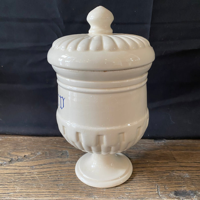 Antique Italian Apothecary Jar Venetian Piretro Porcelain Urn Large