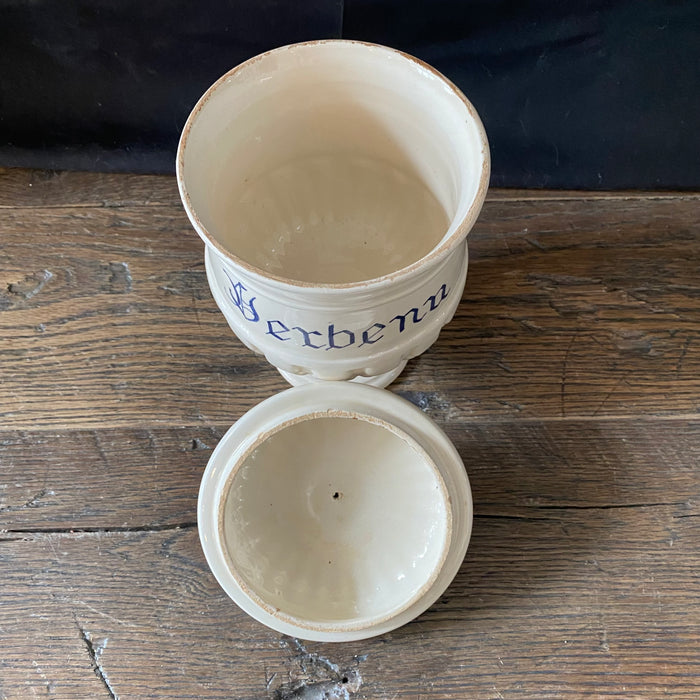 Antique Italian Apothecary Jar Venetian Verbena Porcelain Urn Large