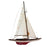 Large Vintage Metal Sailboat Yacht Wall Sculpture with Painted Hull and Wire Rigging