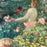 Impressionist Oil Painting: Listed Maine Artist Emily Muir (1904–2003) Large Figural Garden Scene with Mother and Children, Oil on Canvas