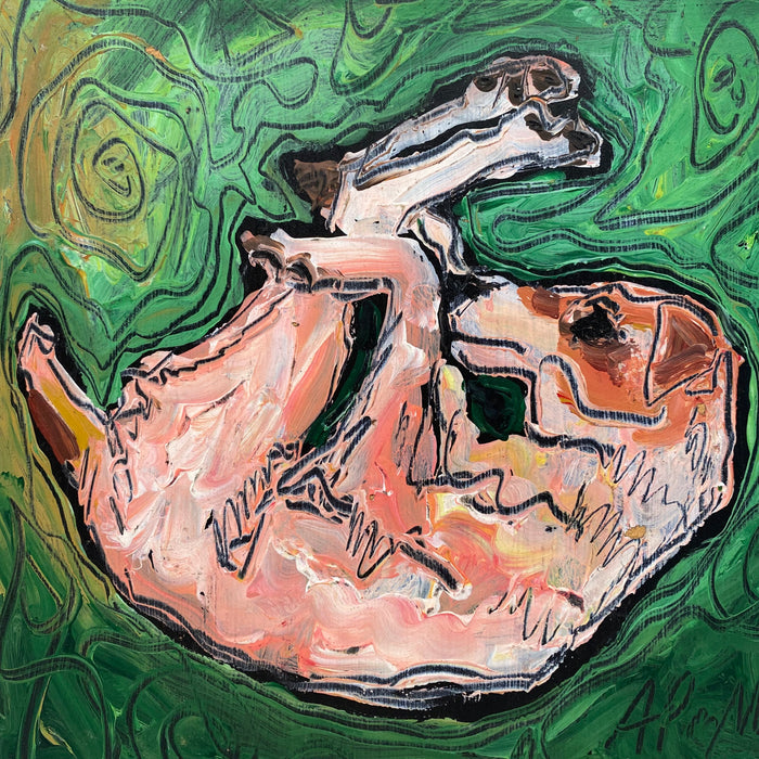 Dog Portrait Original Oil British of a Reclining Dog Signed Pet Portrait