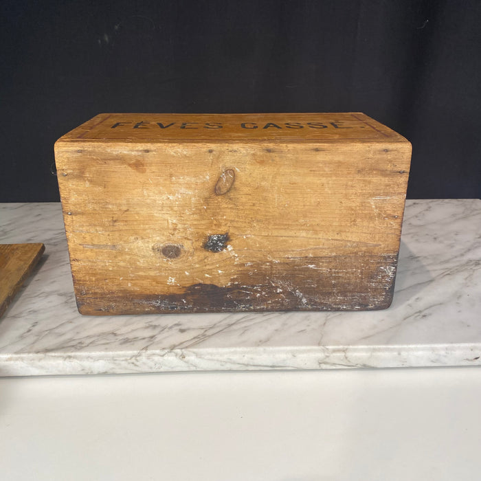 Antique French Box Faux Painted Feves Casse Large Decorative Box Large