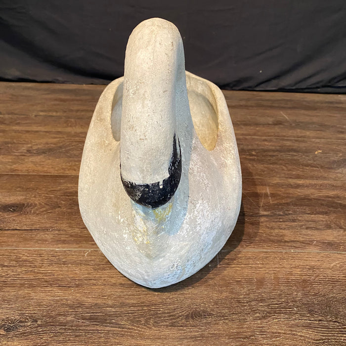 Elegant Pair of Antique French Swan Garden Planters Cast Stone