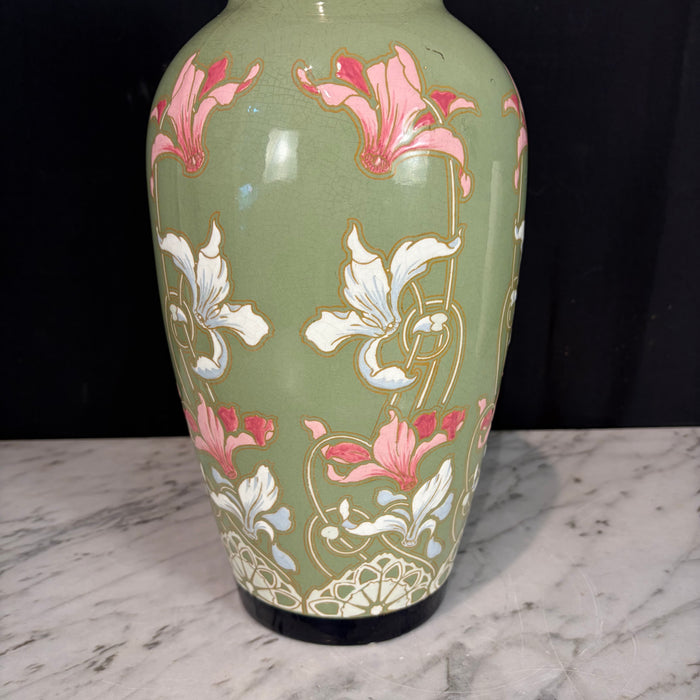 Large Art Nouveau Vase by Boch Freres Keramis