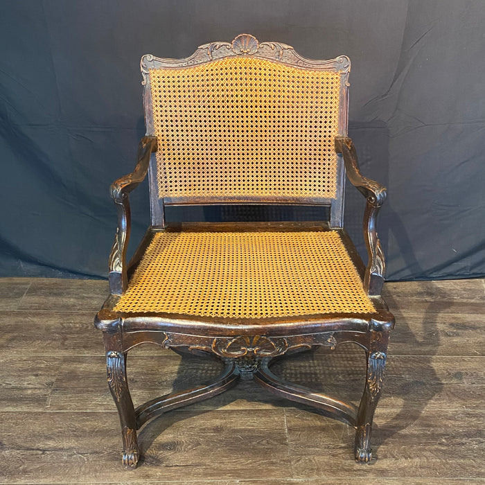 Antique French Armchairs Carved with Mohair Cushions 19th Century - a Pair