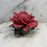 Antique French Pink Porcelain Rose Flower Sculpture with Green Leaves