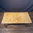 French Louis XVI Style Coffee Table with Marble Top and Geometric Lattice Motif Carving