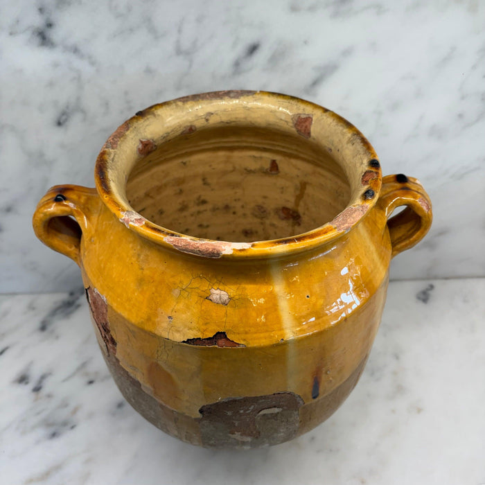 French Confit Pot with Yellow Glaze from the 19th Century #9070