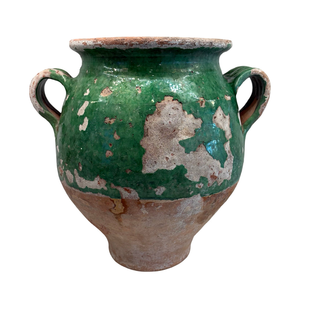 French Confit Pot with Green Glaze from the 19th Century #9068