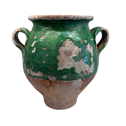French Confit Pot with Green Glaze from the 19th Century #9068