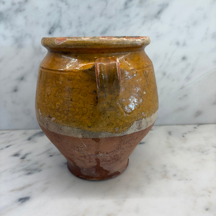 French Confit Pot with Yellow Glaze from the 19th Century #9066