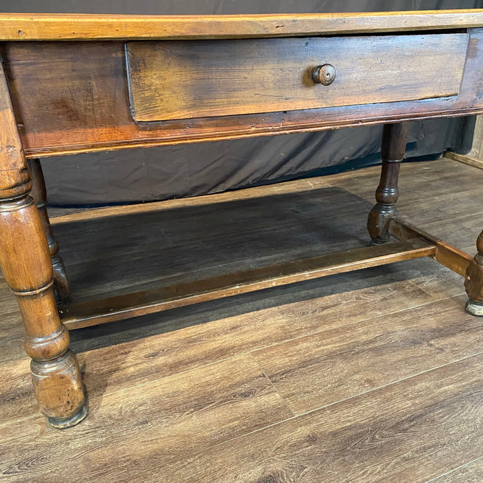 Antique French Provincial Side Table, Console or Sofa Table with Inlaid Sunburst