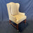 Classic Traditional George III Style Leather Snakeskin Wing Chair on Casters