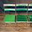 Antique French Folding Cafe' Bistro Chairs in Metal and Wood: Set of Four