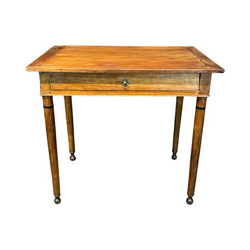 French 19th Century Walnut Neoclassical Writing Desk or Side Table with Drawer