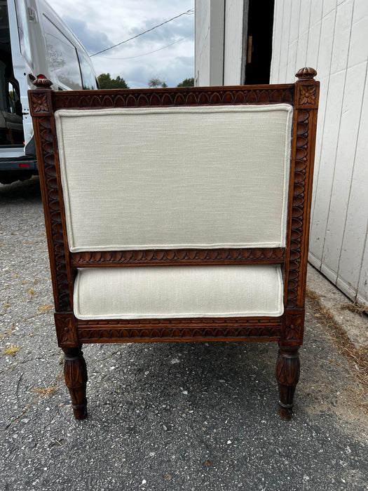 19th Century Rare Carved Swedish Gustavian Sofa Bench, Couch, Loveseat or Settee newly Upholstered