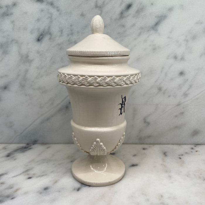 Antique Italian Apothecary Jar Venetian Porcelain Urn Large "Ruta"