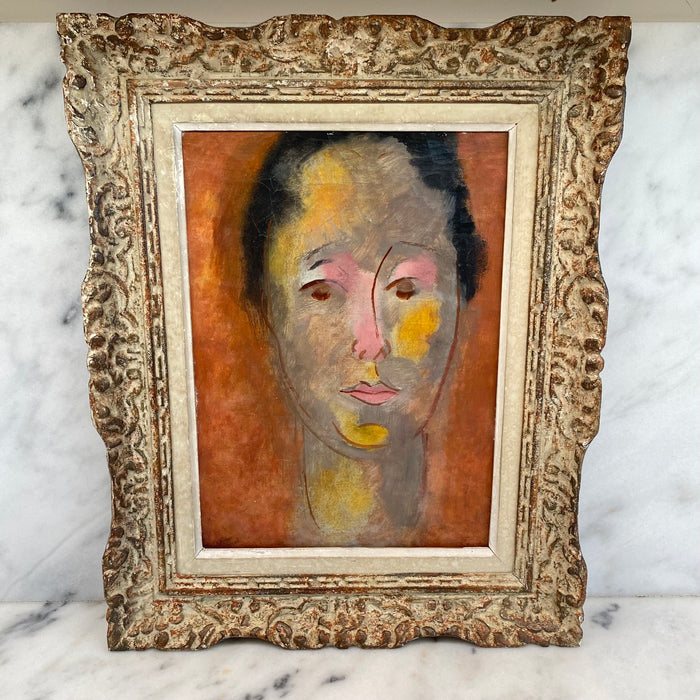 French Listed Artist Fritz Muhsam (1880-1946) Oil Painting on Canvas "Portrait of a Woman"