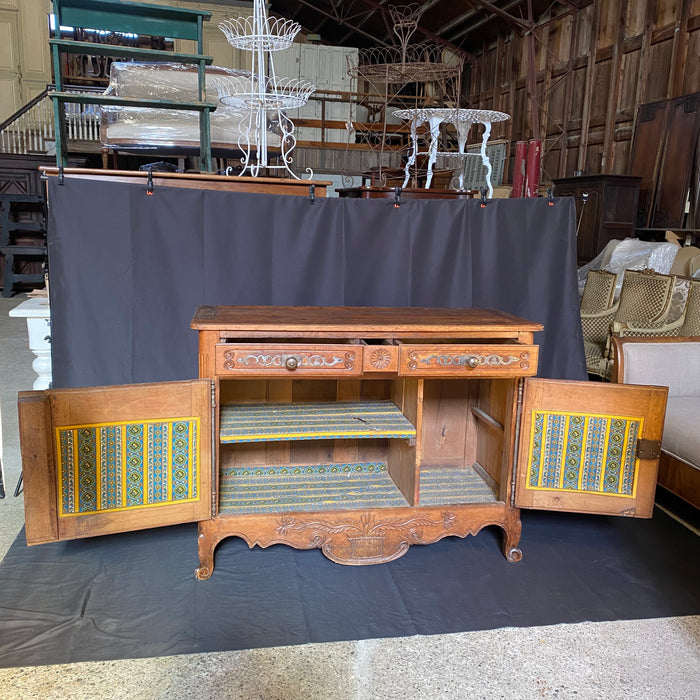 French Louis XV Walnut Buffet Sideboard Cabinet from Provence - 18th/19th Century