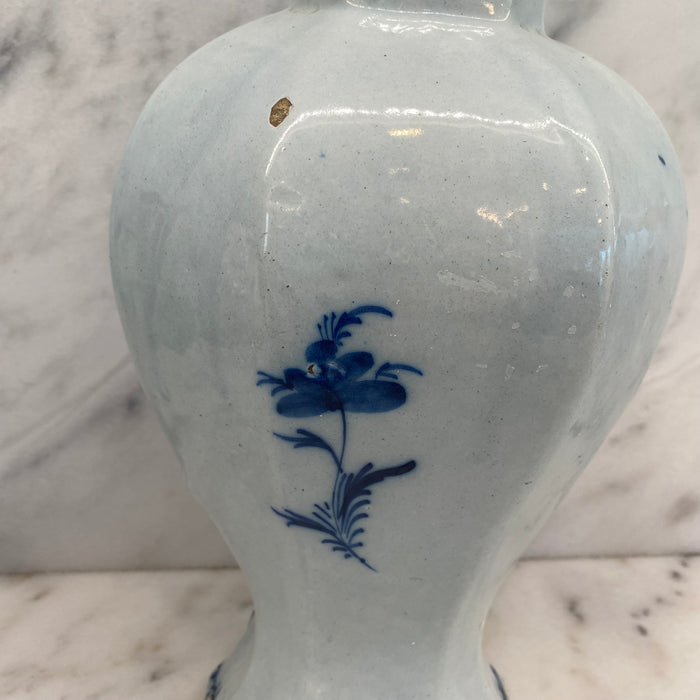 Antique Dutch Delft Blue and White Faience Vase