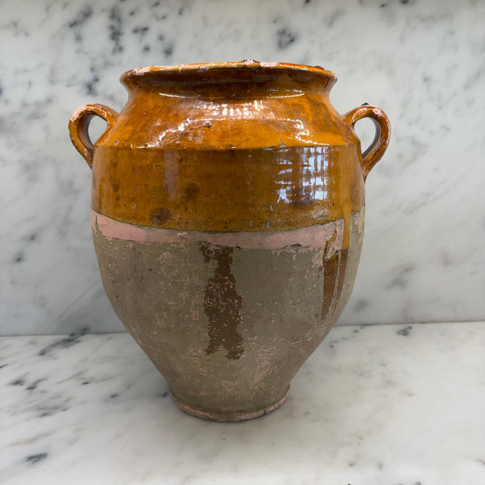 French Confit Pot with Yellow Glaze from the 19th Century #9072