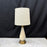 Italian Mid-Century Alabaster Teardrop Table Lamp with Gilt Metal Collar and Base