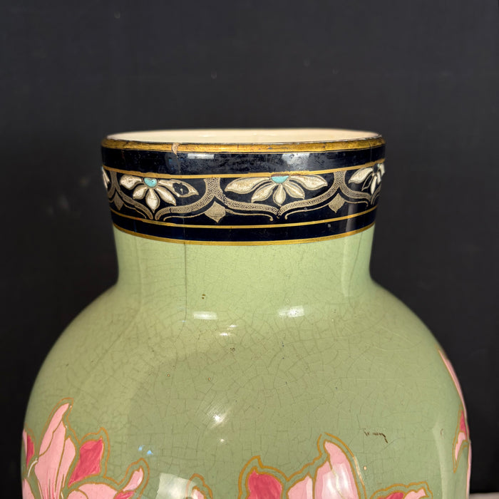 Large Art Nouveau Vase by Boch Freres Keramis