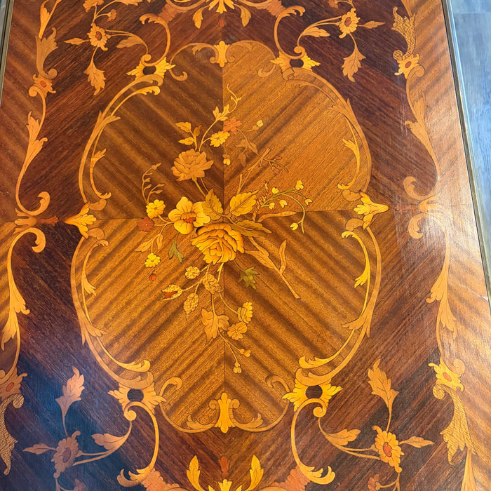 French Marquetry Belle Epoque Game Table, Accent Table, or Occasional Table and with Original Game Pieces