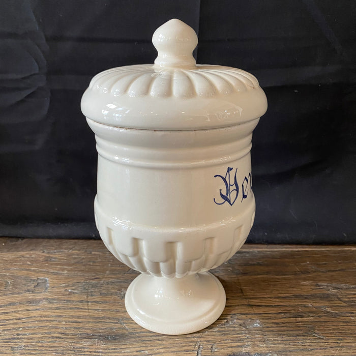 Antique Italian Apothecary Jar Venetian Verbena Porcelain Urn Large