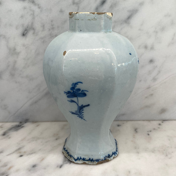 Antique Dutch Delft Blue and White Faience Vase