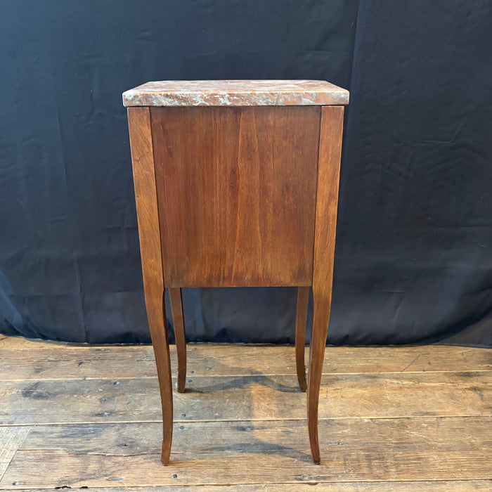 French Pair Marble Top Nightstands or Bedside Tables, or Side Tables Louis XV